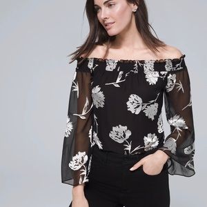 White House Black Market Silk-Blend Blouse